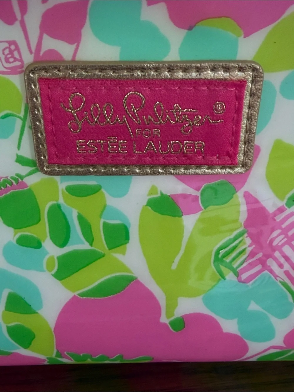 Lilly Pulitzer Hot Pink Floral Zip Cosmetic Pouch